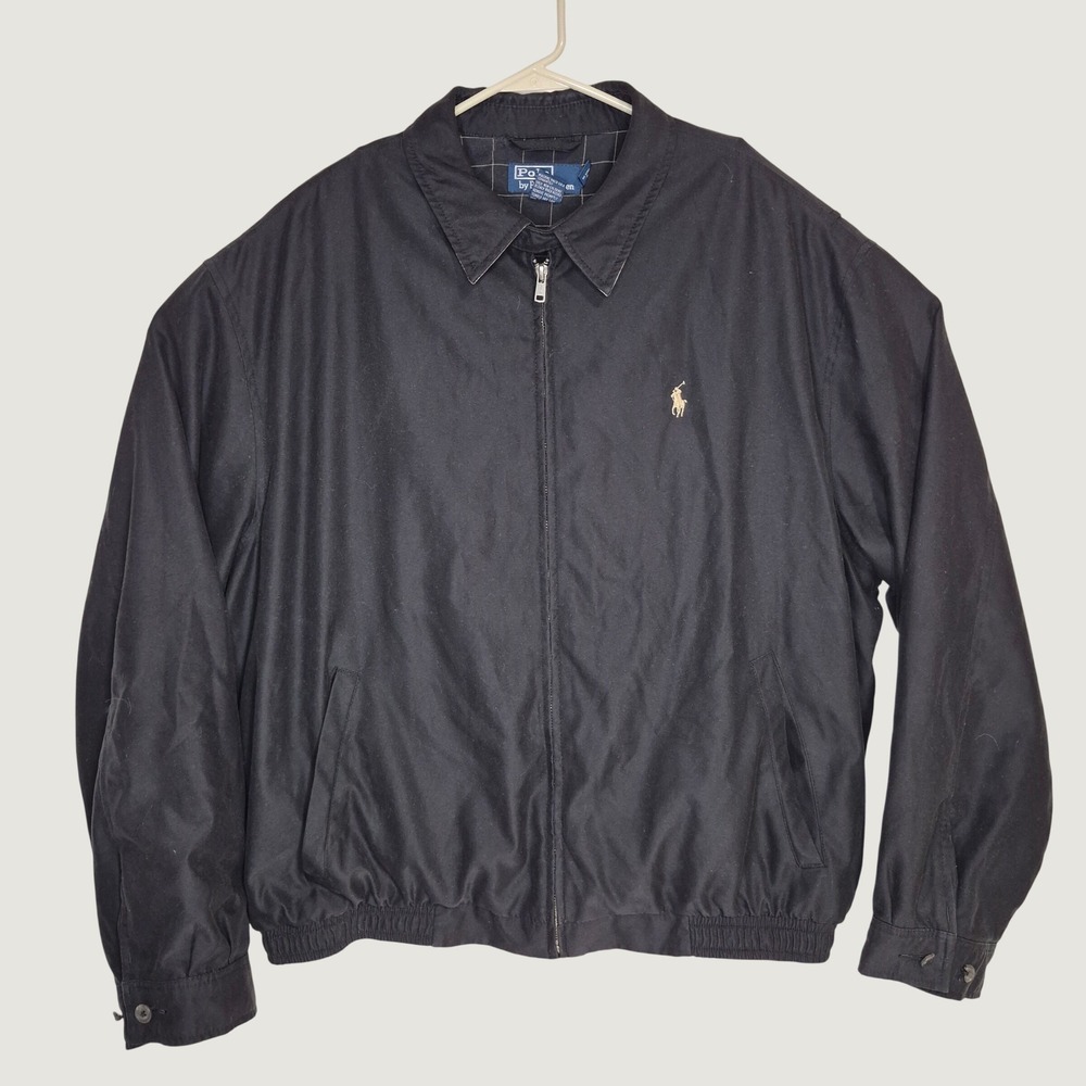 Polo Ralph Lauren Harrington Jacket Mens XL Black Classic Casual Vintage Pony